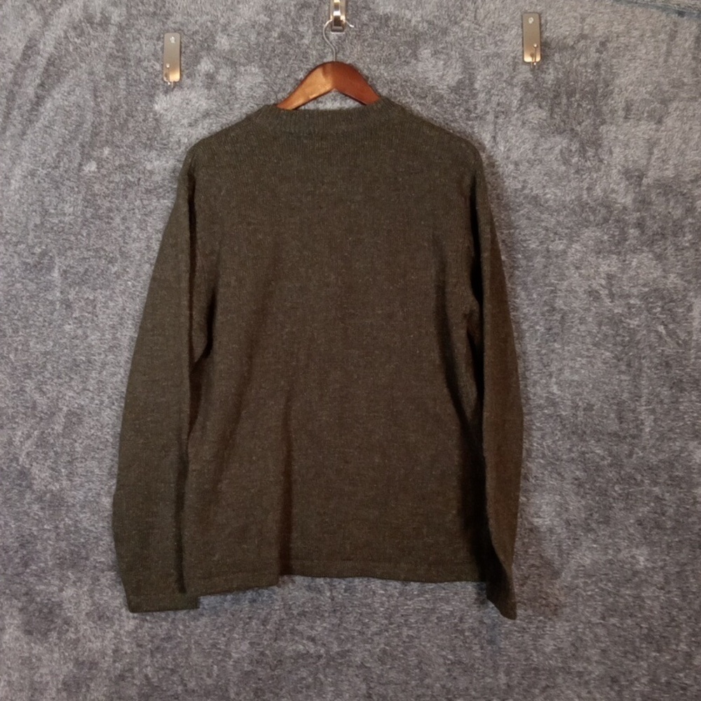 Woolrich Men's Forest Green Crewneck Sweater 100% Wool Winter Outdoors - Picture 4 of 11